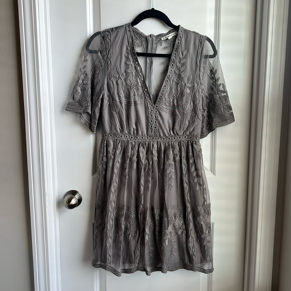 Gray Lace Dress